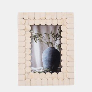 4x6 Scalloped Photo Frame, Ivory, Resin